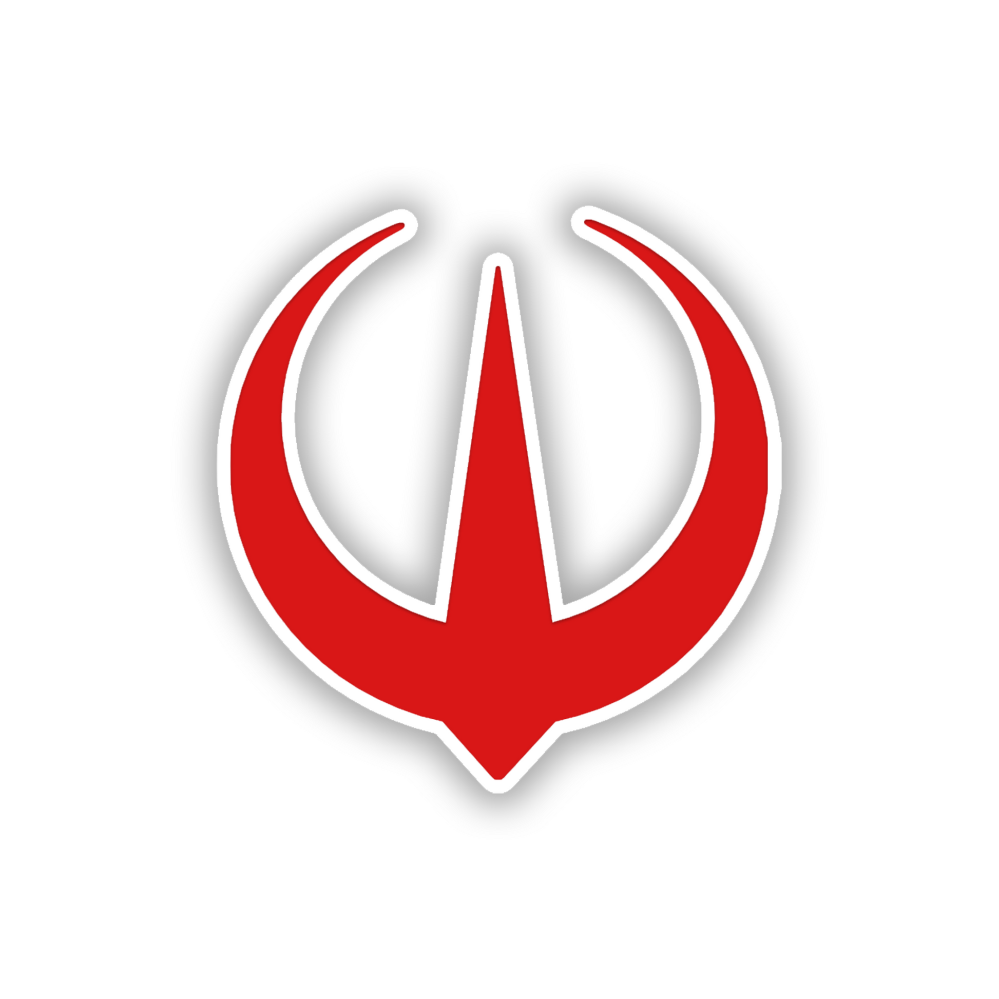 Engraved galactic rebel insignia automotive badge with metallic silver finish