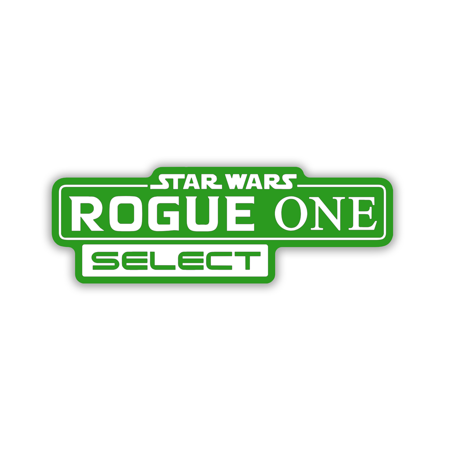 Brushed silver and black Rogue One Select automotive emblem