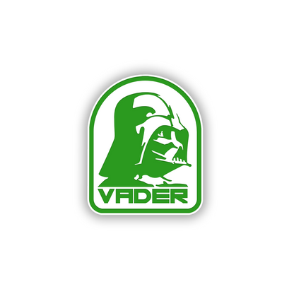 Black and silver engraved sci-fi helmet automotive emblem