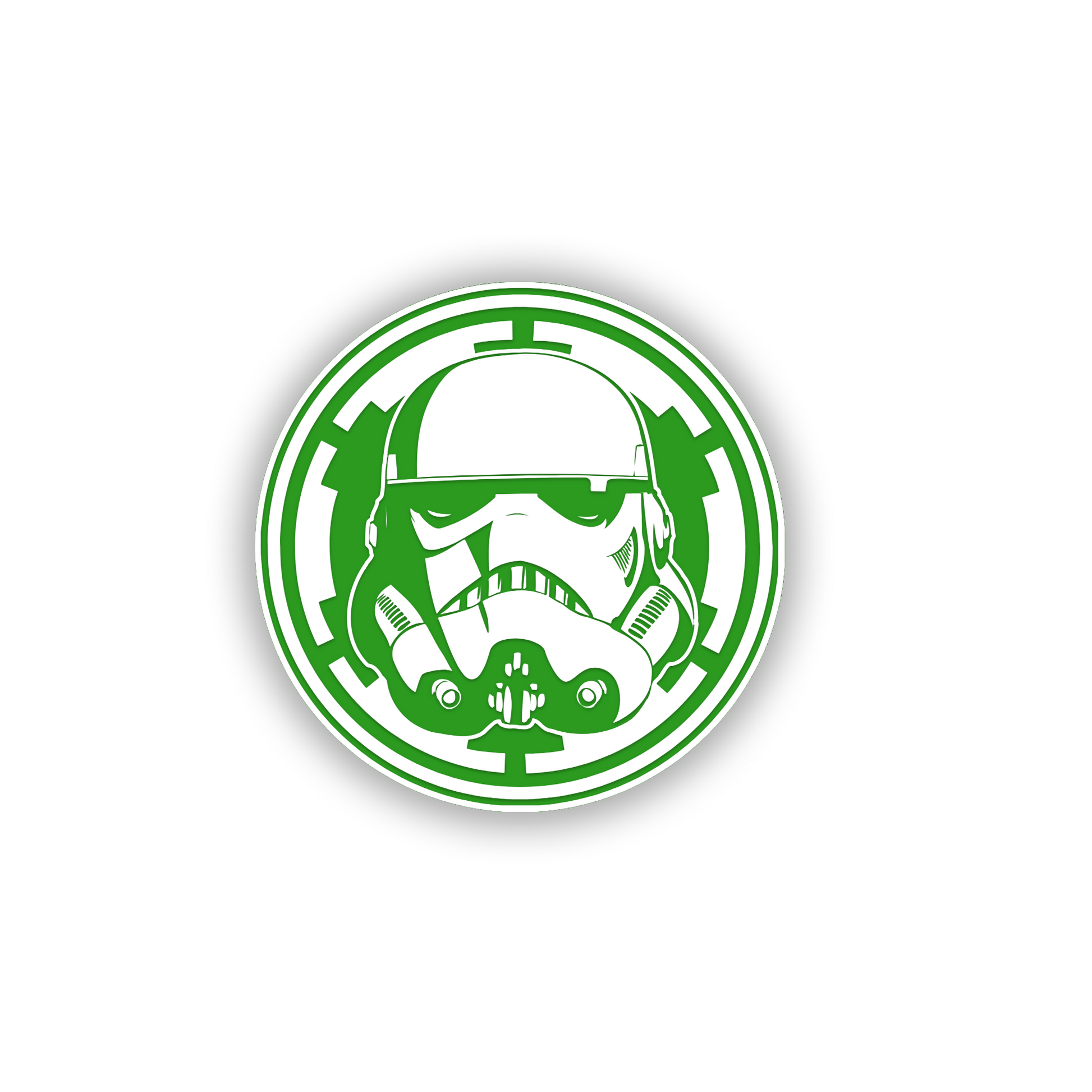 Black and gray engraved Stormtrooper vehicle exterior emblem