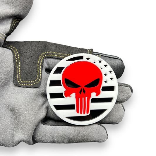 punisher skull flag car badge jeep cherokee ford f150 performance truck emblem