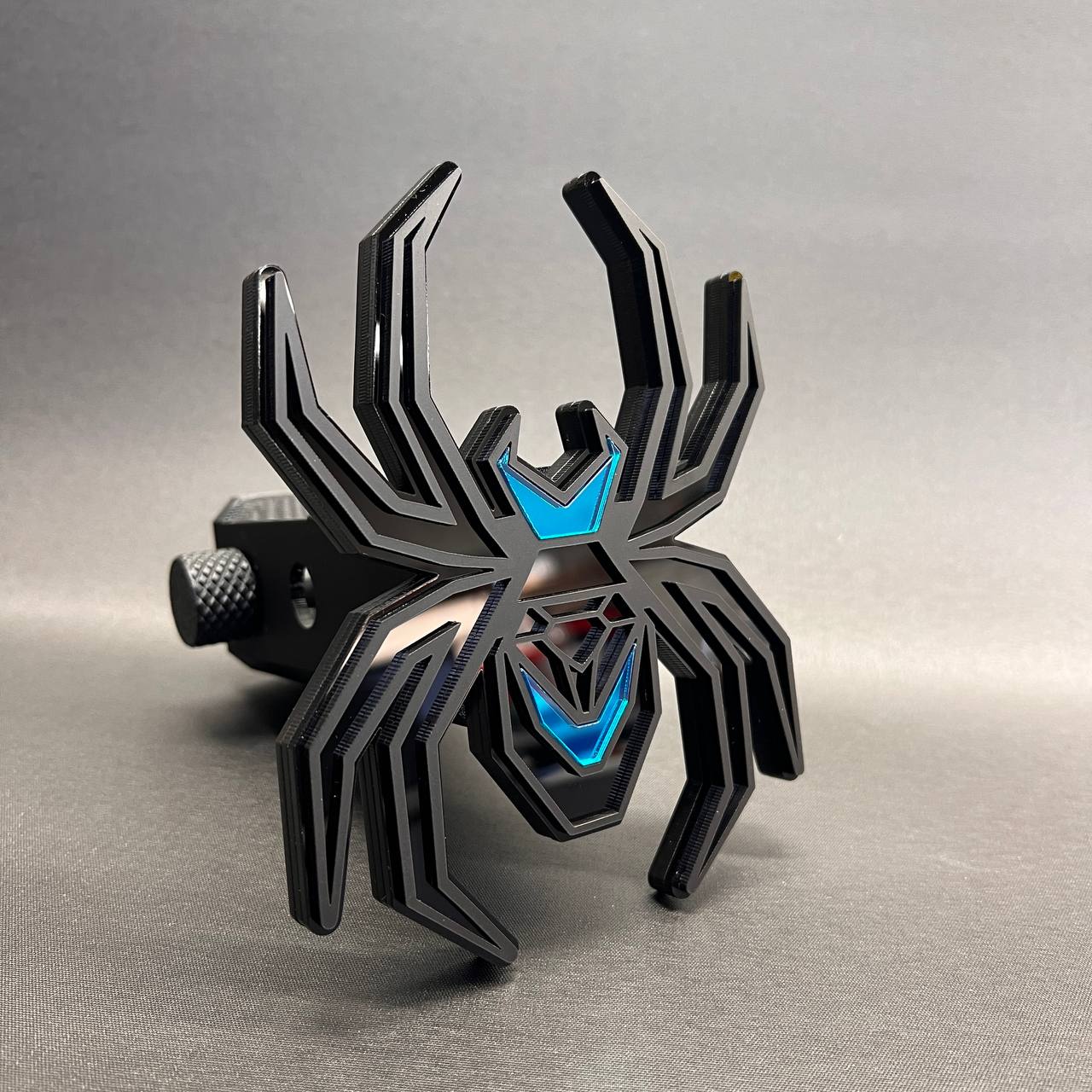 Black widow spider trailer hitch cover for trucks, SUVs, and off-road vehicles