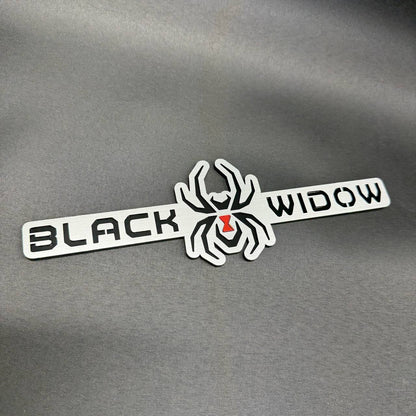 Black Widow spider emblem for Chevrolet Silverado and GMC Sierra custom automotive exterior decoration.