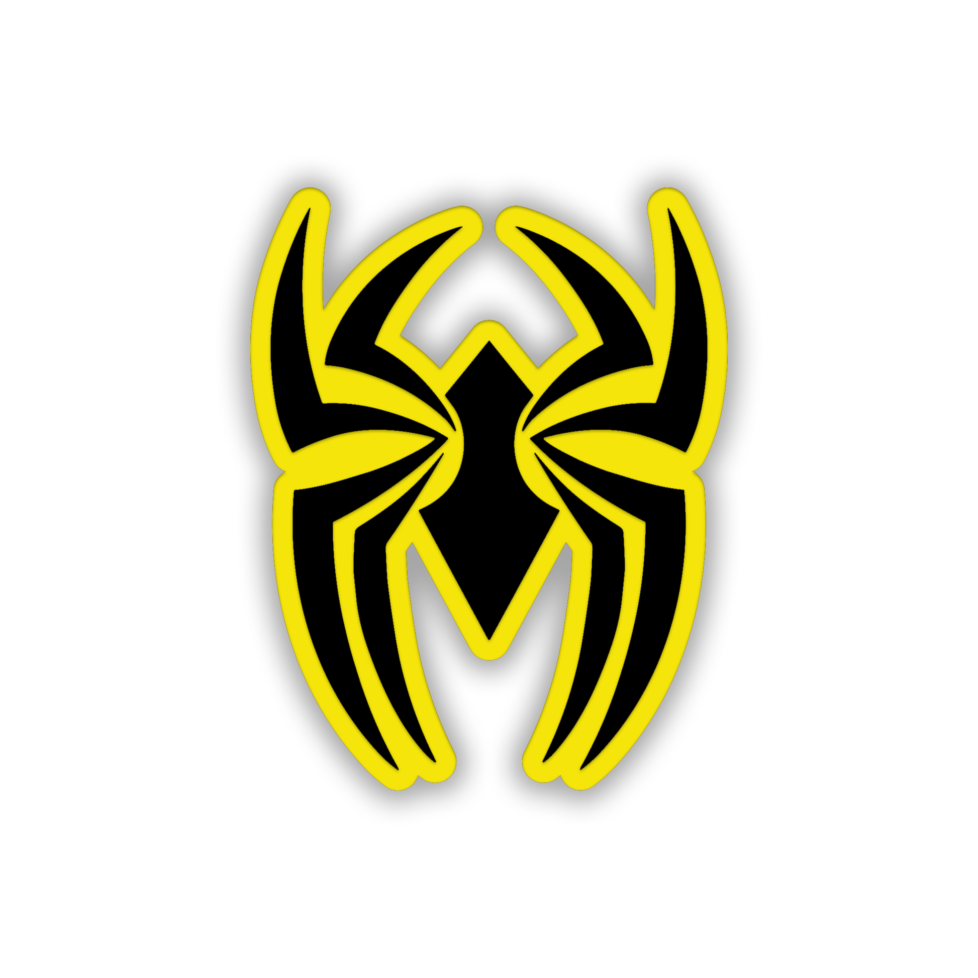 Black Widow exterior car badge with engraved spider emblem for automotive styling