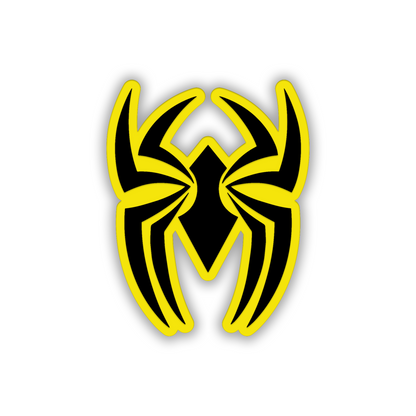 Black Widow exterior car badge with engraved spider emblem for automotive styling