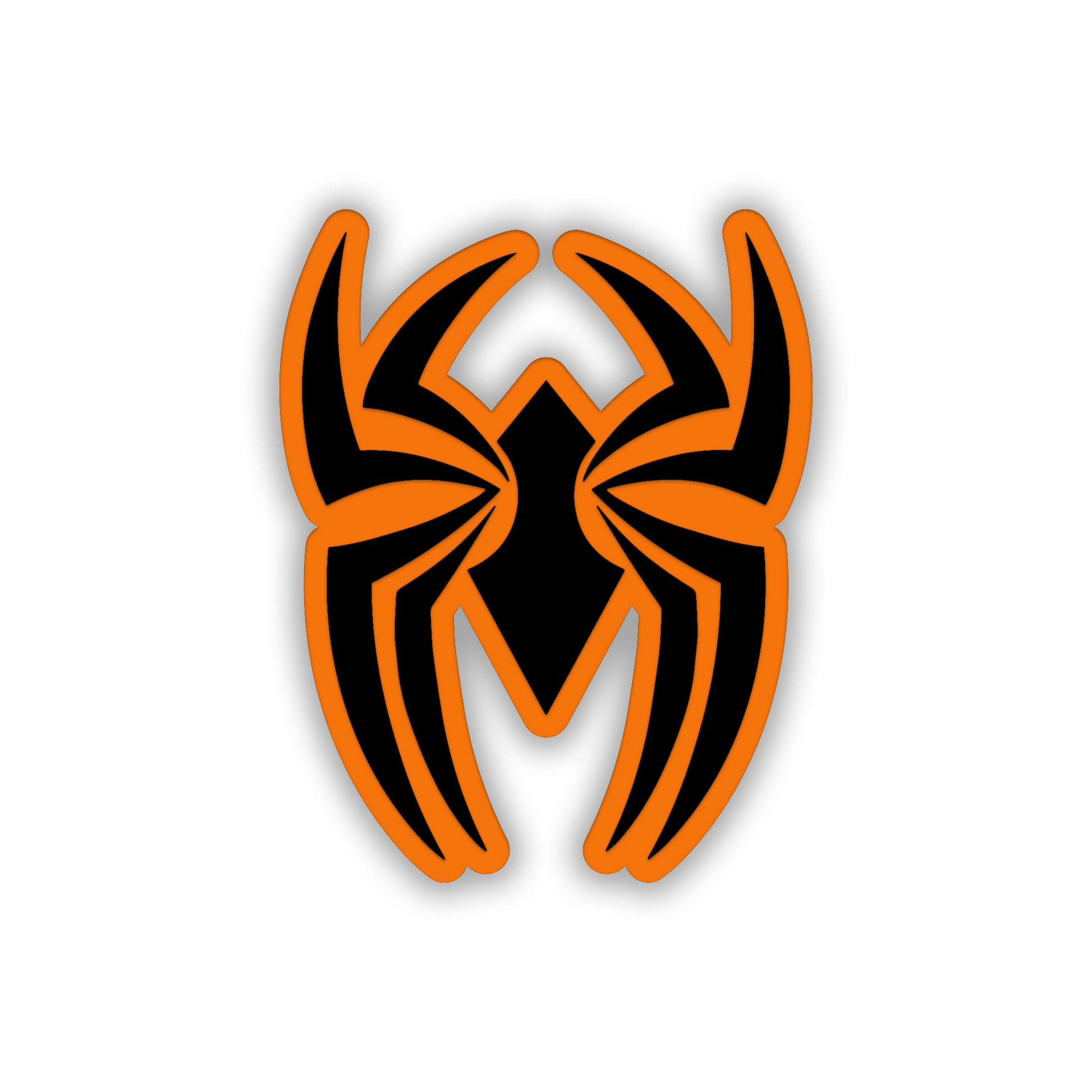 Engraved Black Widow car emblem badge with detailed spider symbol