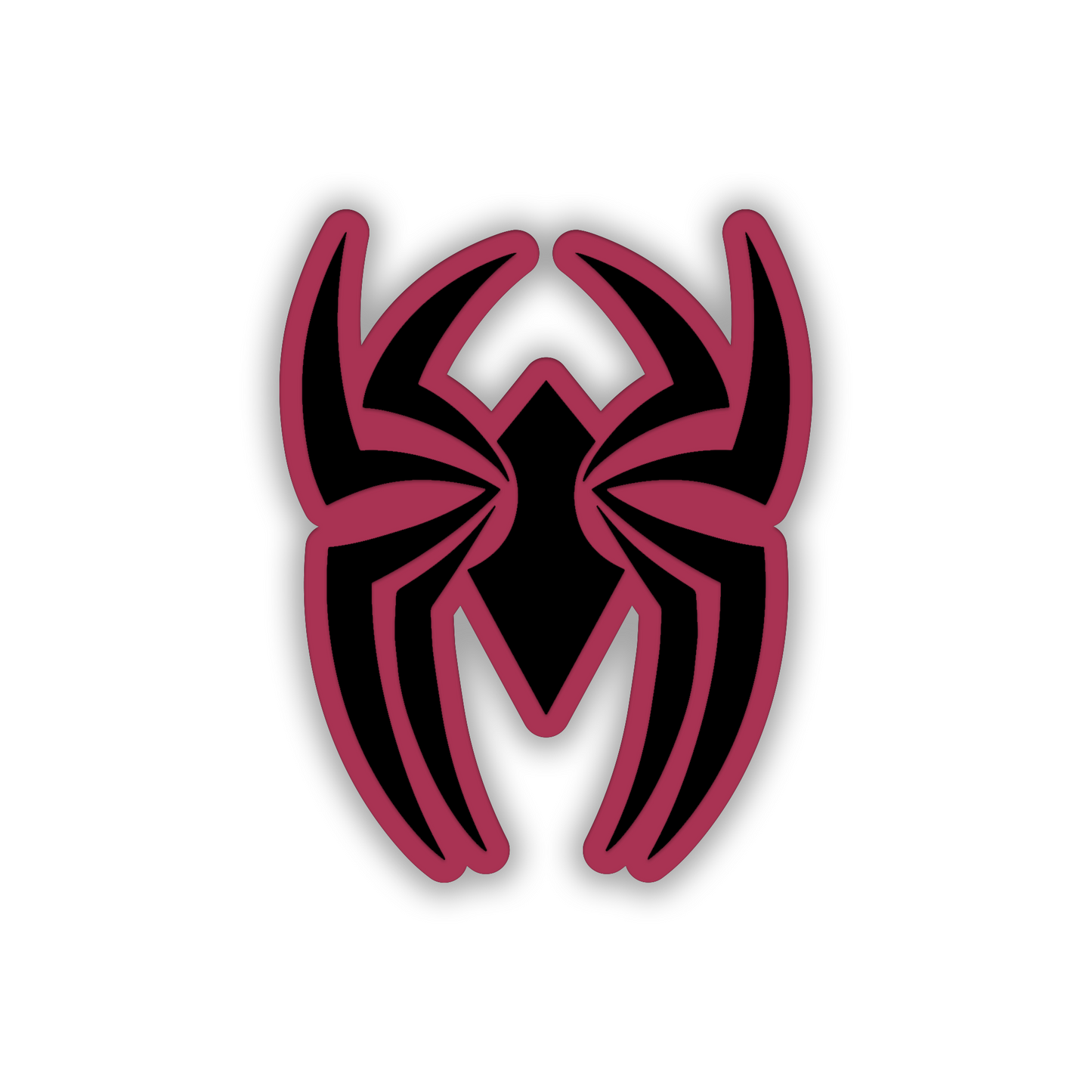 Black Widow spider car badge fender emblem in black and brushed silver finish