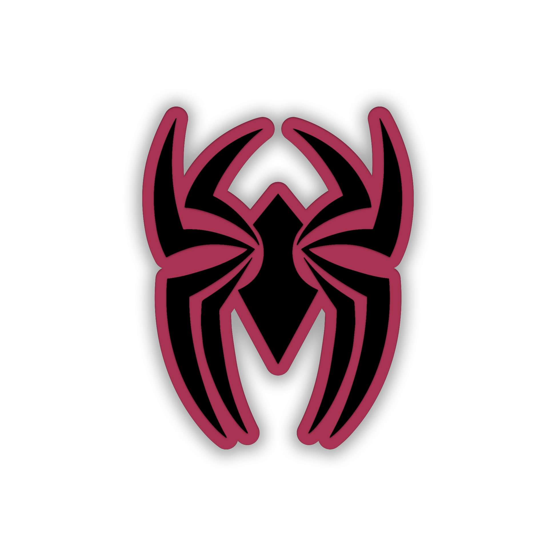 Black Widow spider car badge fender emblem in black and brushed silver finish