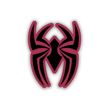 Black Widow spider car badge fender emblem in black and brushed silver finish