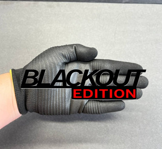 Blackout Edition custom acrylic car badge emblem mounted on glove hand black and red automotive fender decal for truck tailgate hood styling