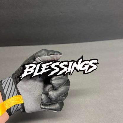 Acrylic Blessings text badge for muscle car exterior styling accessory