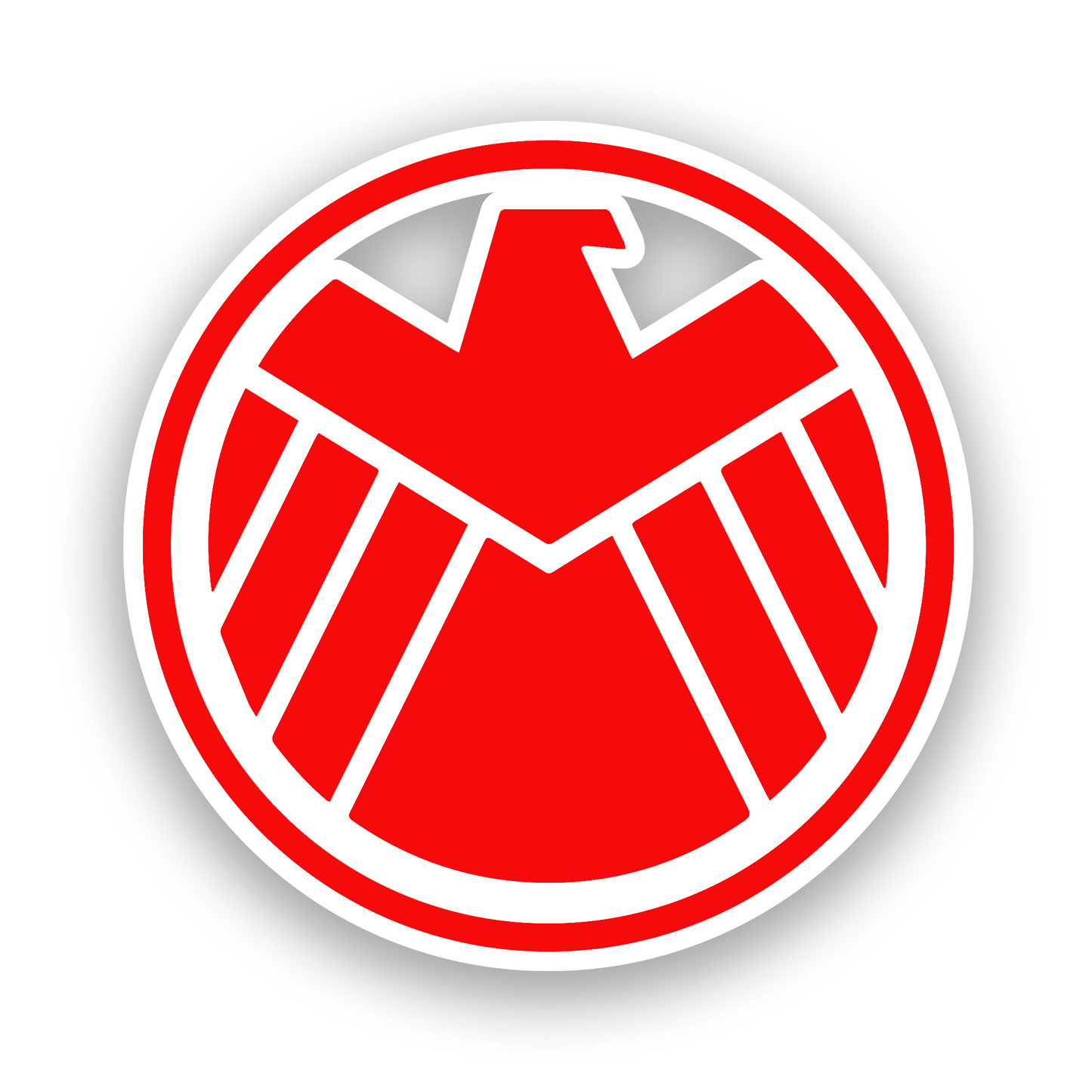 Sci fi Mandalorian style car emblem with engraved crest design