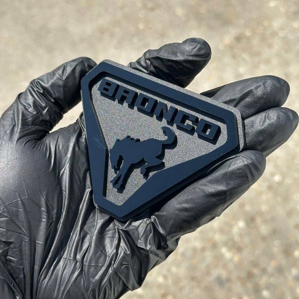 Badlands Wild Horse fender badge with bucking horse design for Ford Bronco