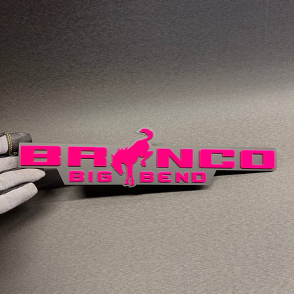 Custom Bronco Big Bend exterior badge for truck fender or tailgate