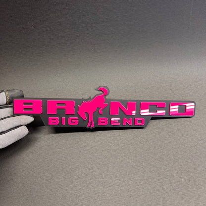 Custom Bronco Big Bend exterior emblem with 3M adhesive backing