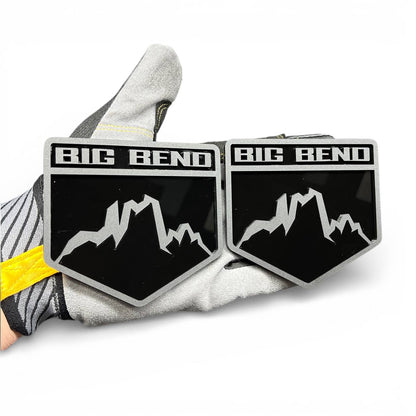Mountain style badge set compatible with Ford Bronco in matte and gloss black acrylic