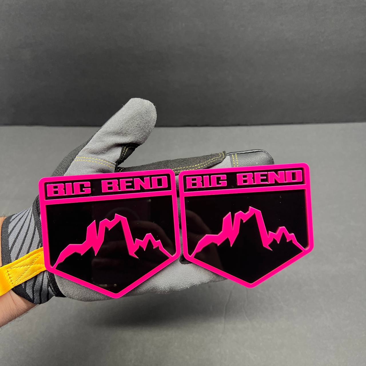 Automotive grade acrylic mountain badge UV and weather resistant finish