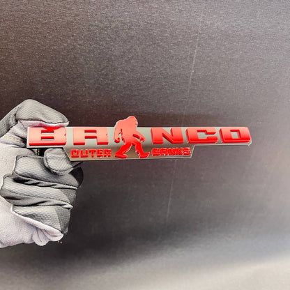 Decorative Bronco Sasquatch Outer Banks exterior emblem for SUV customization