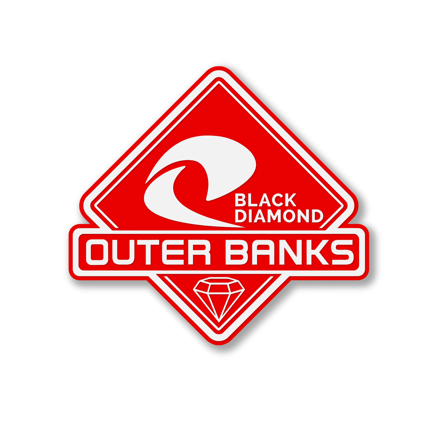 Premium laser cut Outer Banks Black Diamond badge with durable automotive adhesive backing.