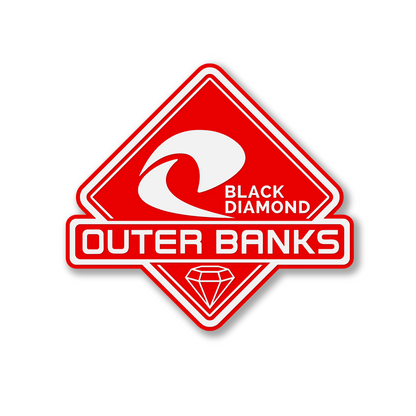 Premium laser cut Outer Banks Black Diamond badge with durable automotive adhesive backing.