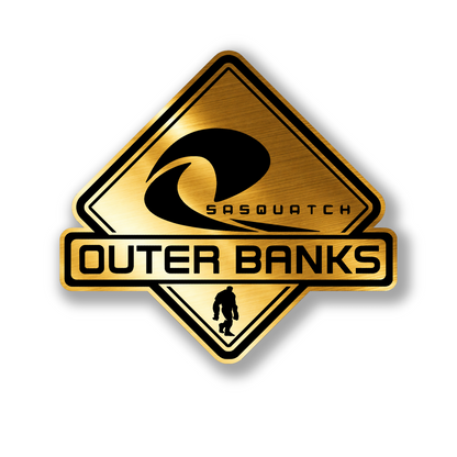 Custom Outer Banks Sasquatch acrylic badge for truck or SUV exterior.
