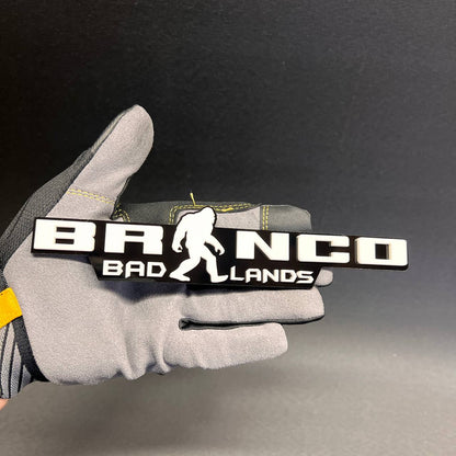 Bronco Sasquatch exterior car emblem with 3M adhesive backing