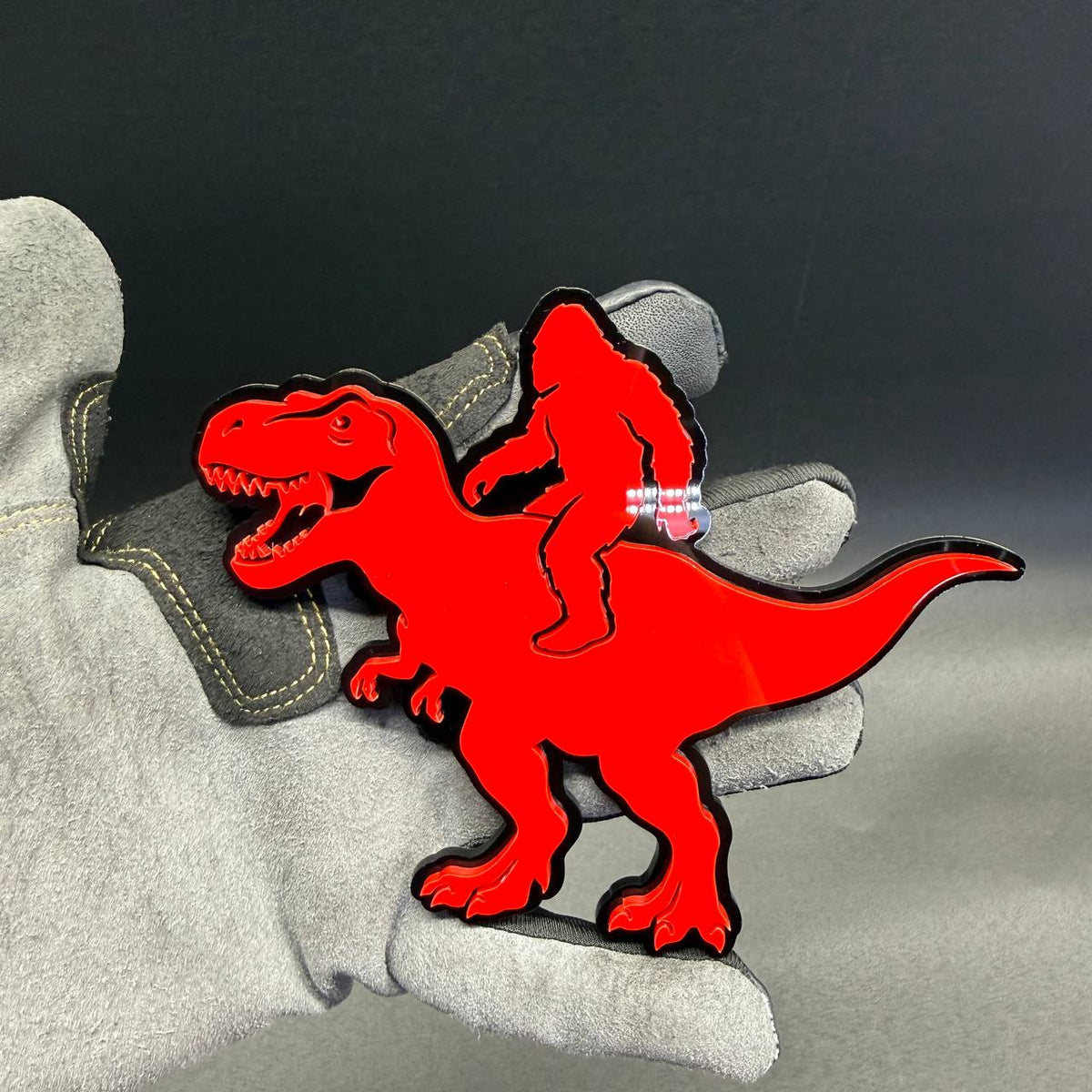 Bronco Sasquatch riding T-Rex car badge fender emblem for Ford Bronco Raptor