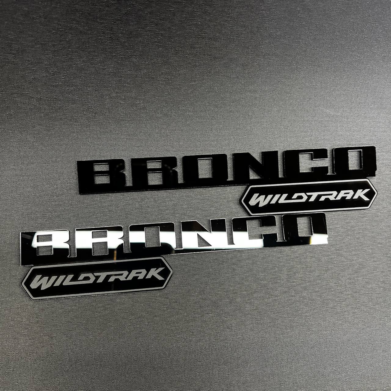 Bronco Wildtrak badge set with strong off-road inspired appearance