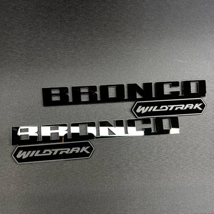 Bronco Wildtrak badge set with strong off-road inspired appearance