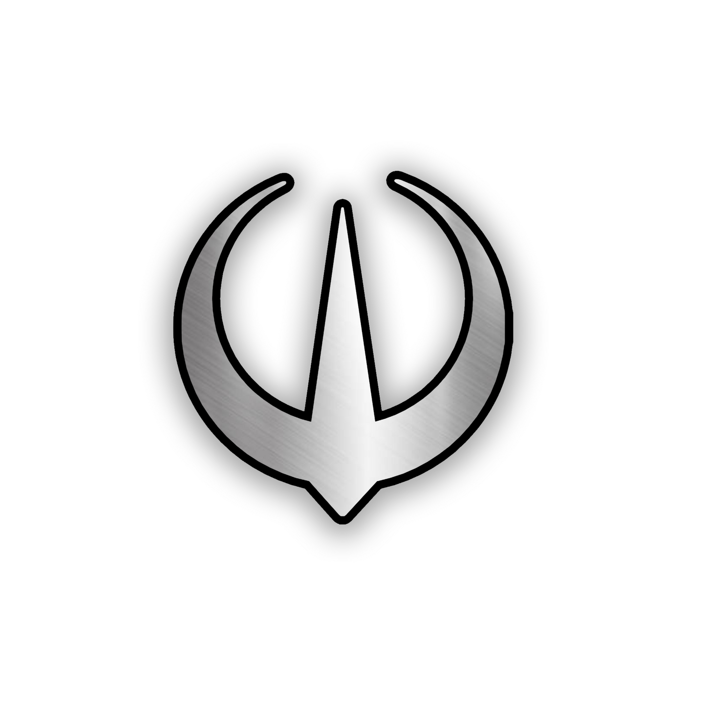 Engraved silver and black Star Wars Rebels-inspired car badge with a bold galactic symbol