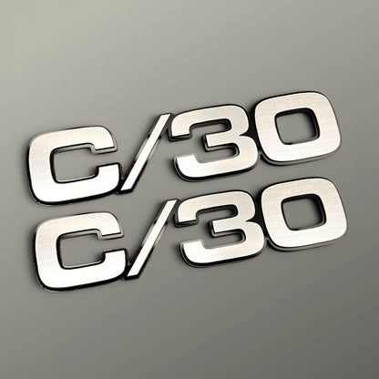 Chevy GMC C/30 truck exterior badge with brushed silver billet front finish