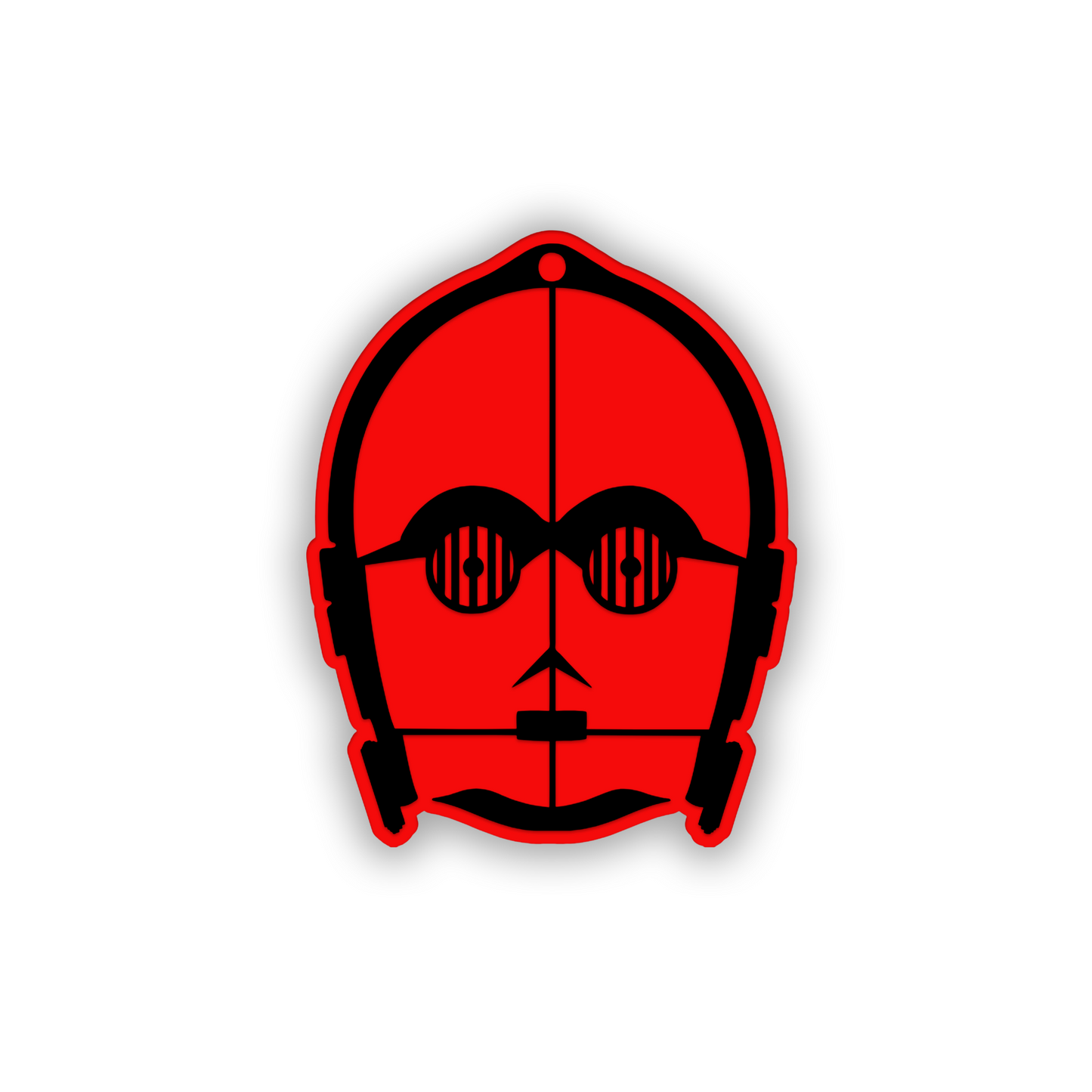 Silver C3PO protocol droid head emblem for car exterior decoration