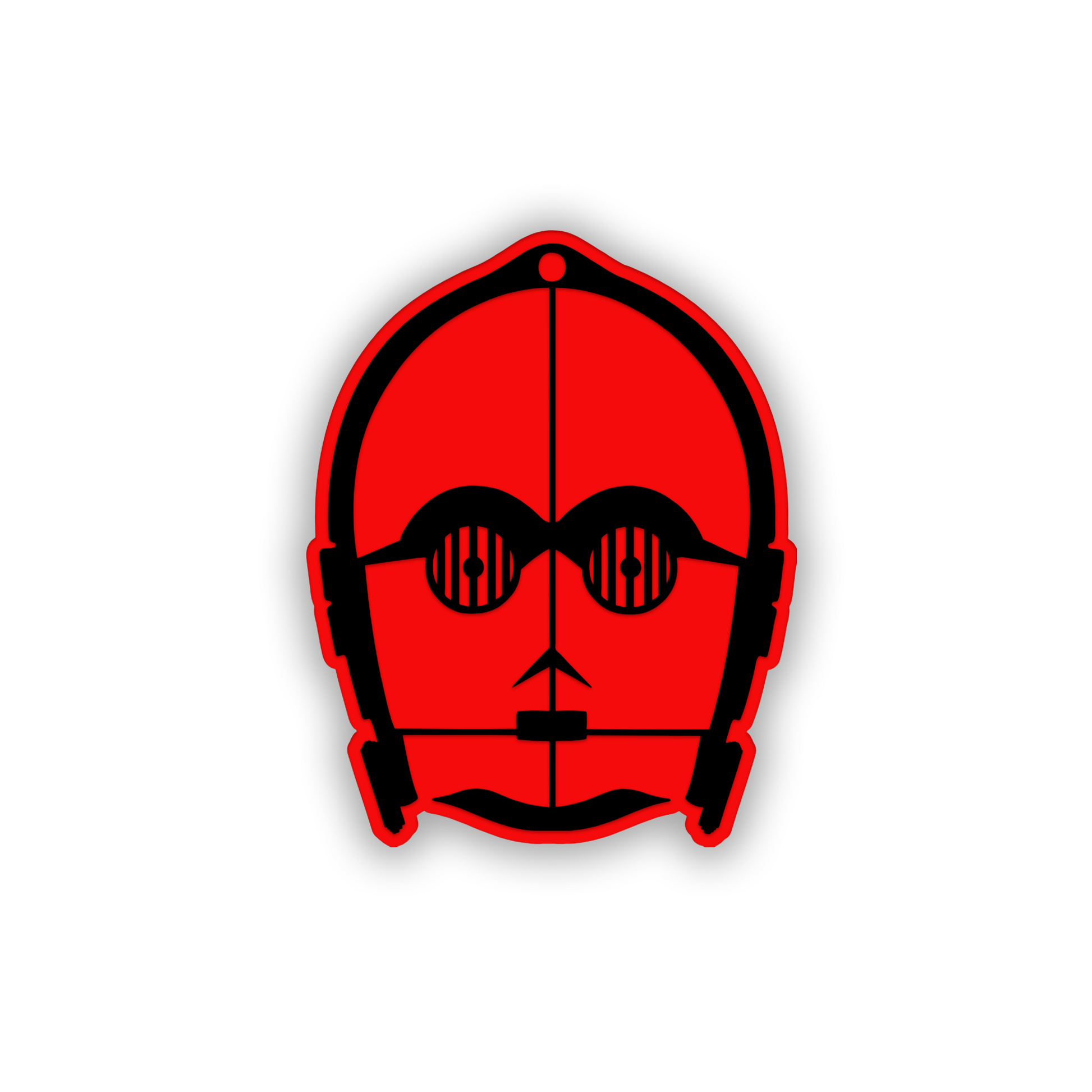 Silver C3PO protocol droid head emblem for car exterior decoration