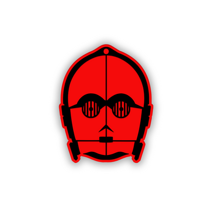Silver C3PO protocol droid head emblem for car exterior decoration