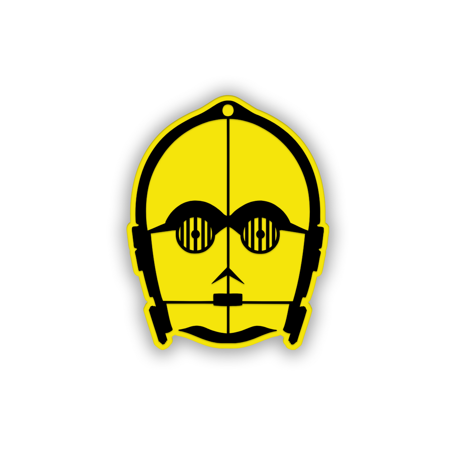 Sci-fi protocol droid car badge designed for trucks, cars, and SUVs