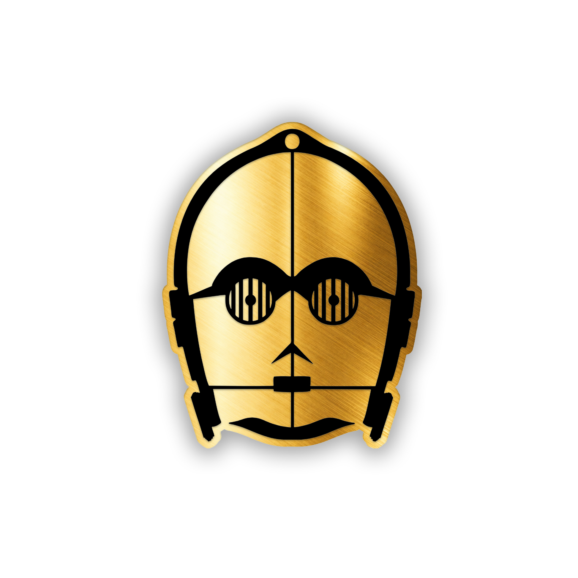 C3PO car badge with durable 3M automotive adhesive backing