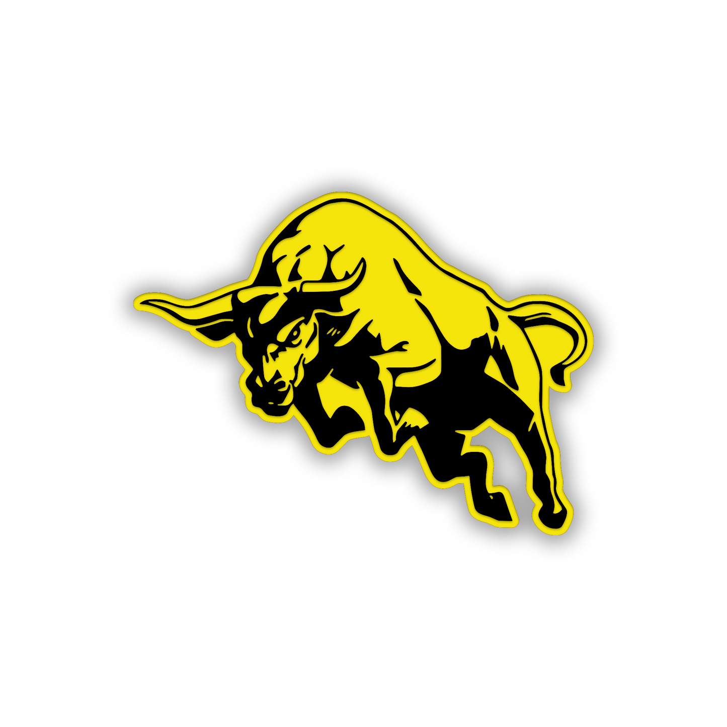 Charging Bull fender emblem car badge with brushed metal appearance