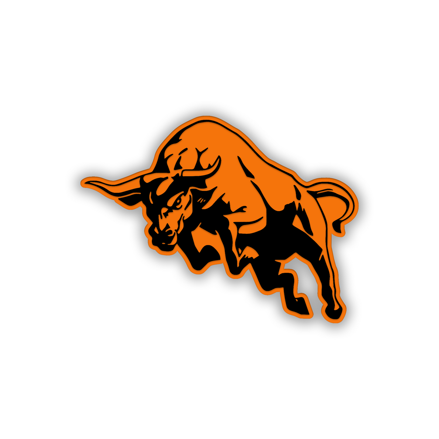 Bull head car fender badge with aggressive engraved automotive styling