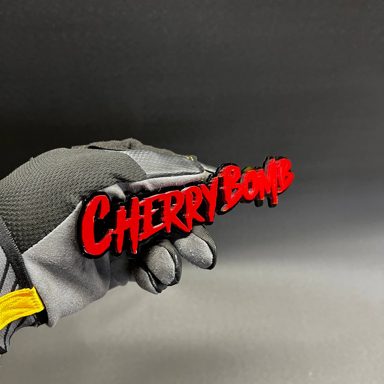 Cherry Bomb aesthetic drip text badge for tuner and street cars