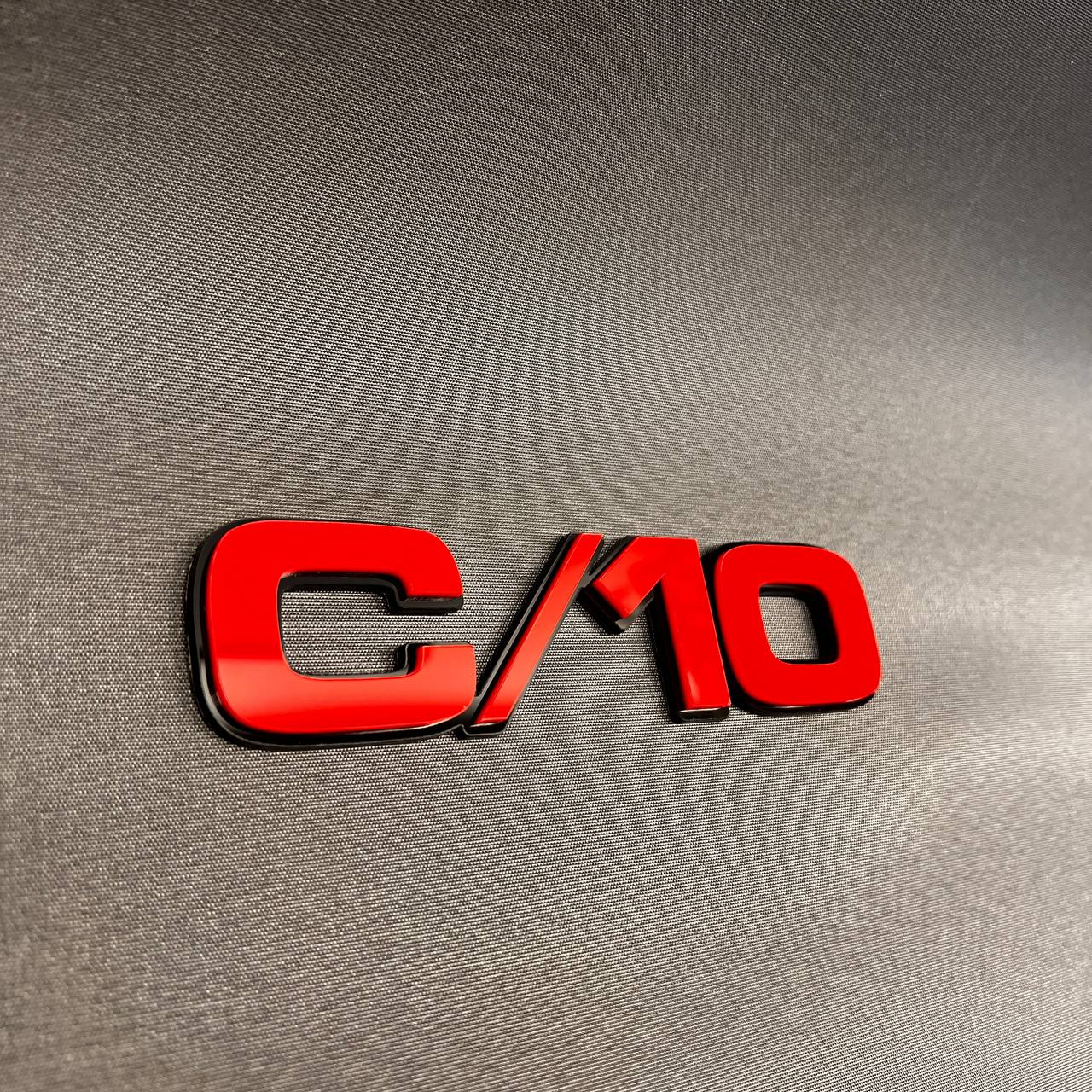 Custom multicolor C/10 fender badge for Chevrolet Chevy and GMC classic trucks.