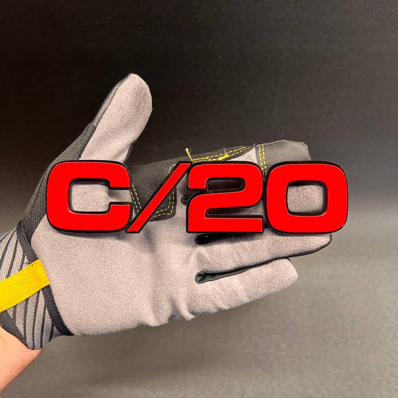 Custom billet style C/20 truck fender badge for classic Chevy and GMC trucks