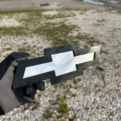 Chevy black and silver Bowtie car emblem for exterior styling