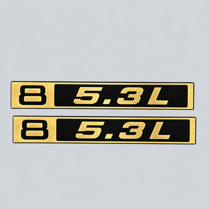 5.3L Chevy C10 fender emblem custom badge designed for classic 1967-1972 trucks.