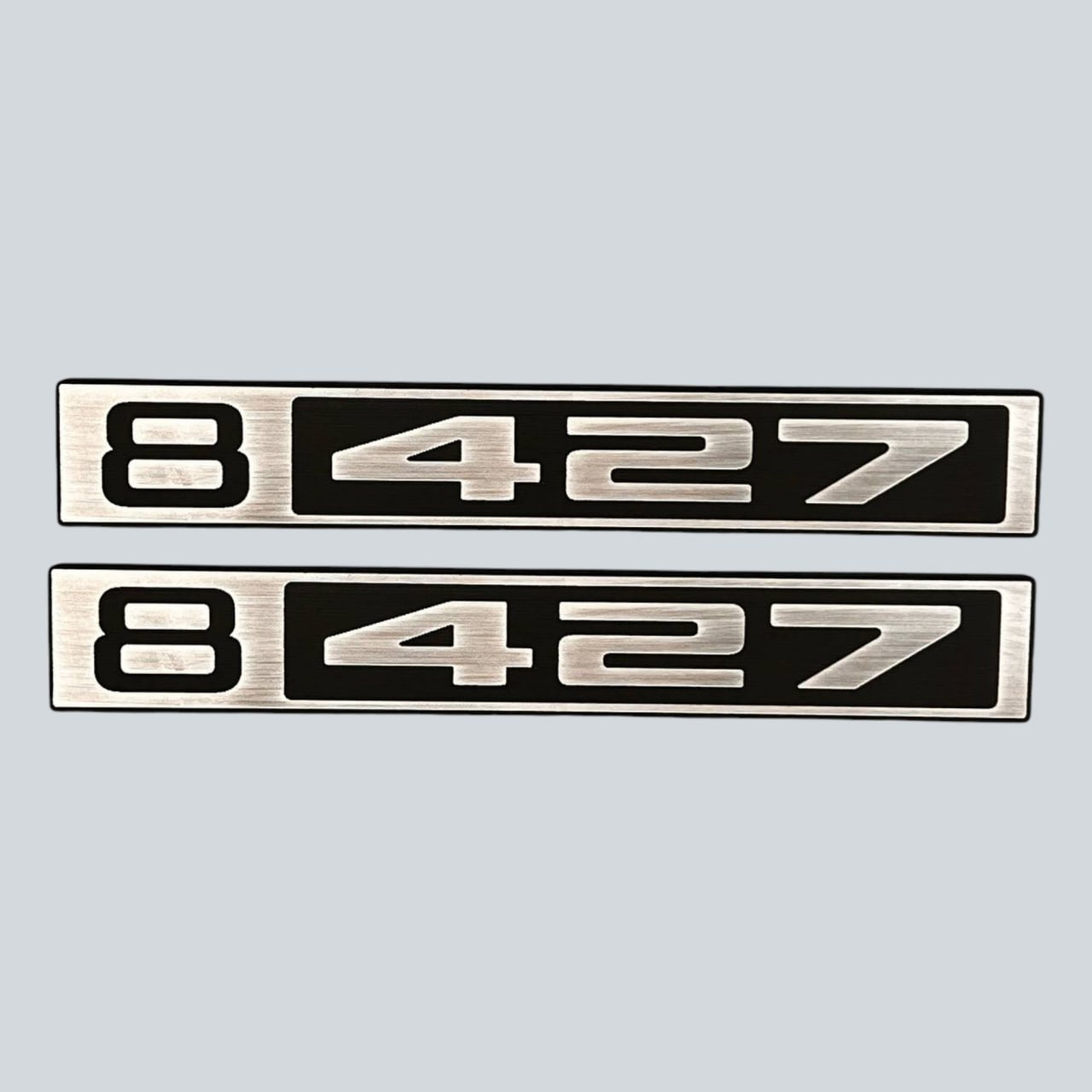 Custom silver billet B 427 front badge for 1967-1972 Chevy C10 truck.