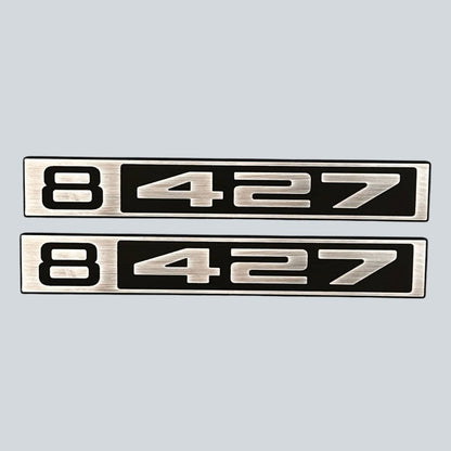 Custom silver billet B 427 front badge for 1967-1972 Chevy C10 truck.
