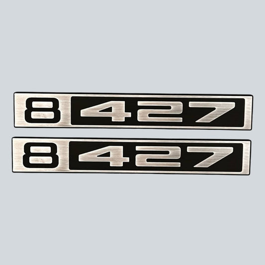 Custom silver billet B 427 front badge for 1967-1972 Chevy C10 truck.