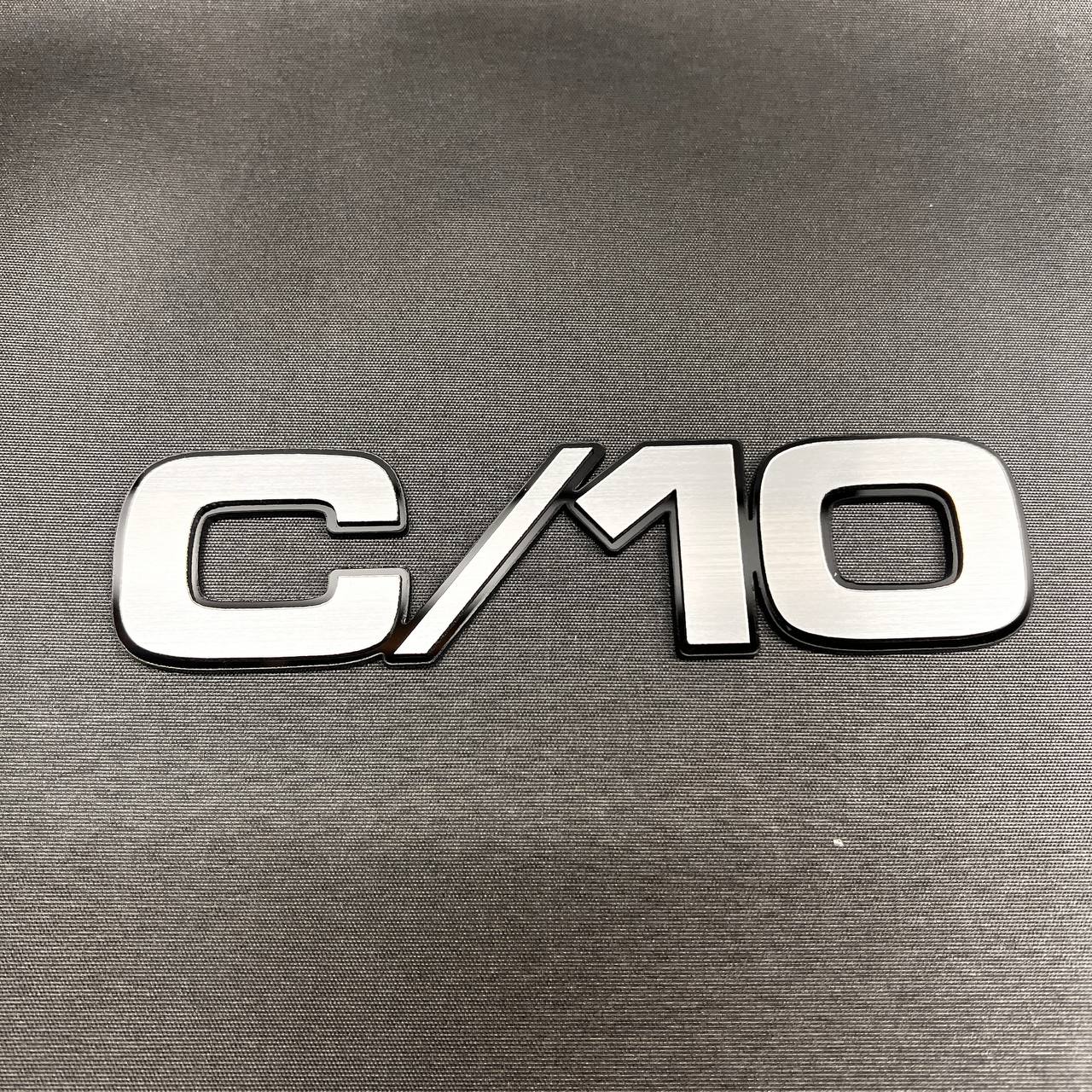 Silver billet C/10 truck fender emblem for classic Chevy and GMC exterior