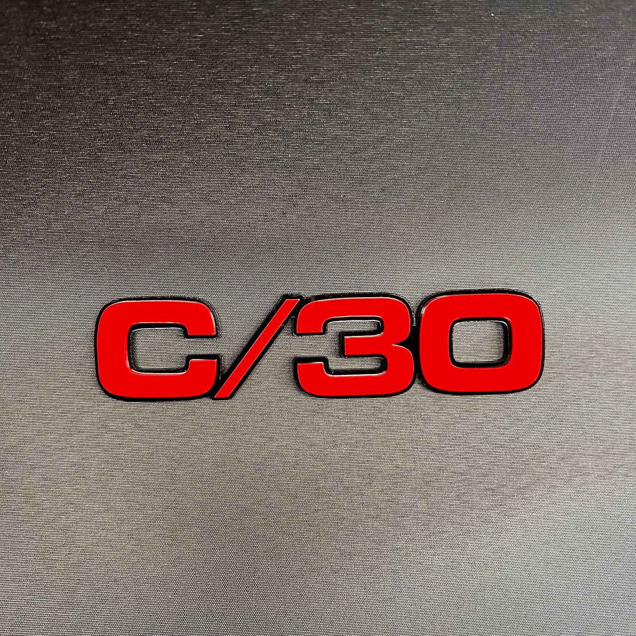 Custom C/30 side fender badge for Chevrolet and GMC trucks.