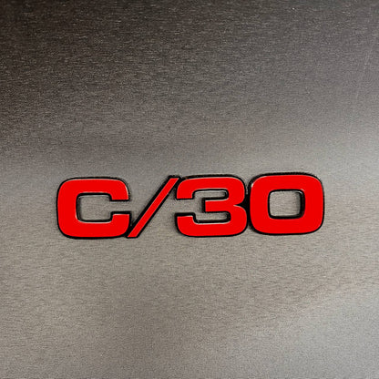 Custom C/30 side fender badge for Chevrolet and GMC trucks.