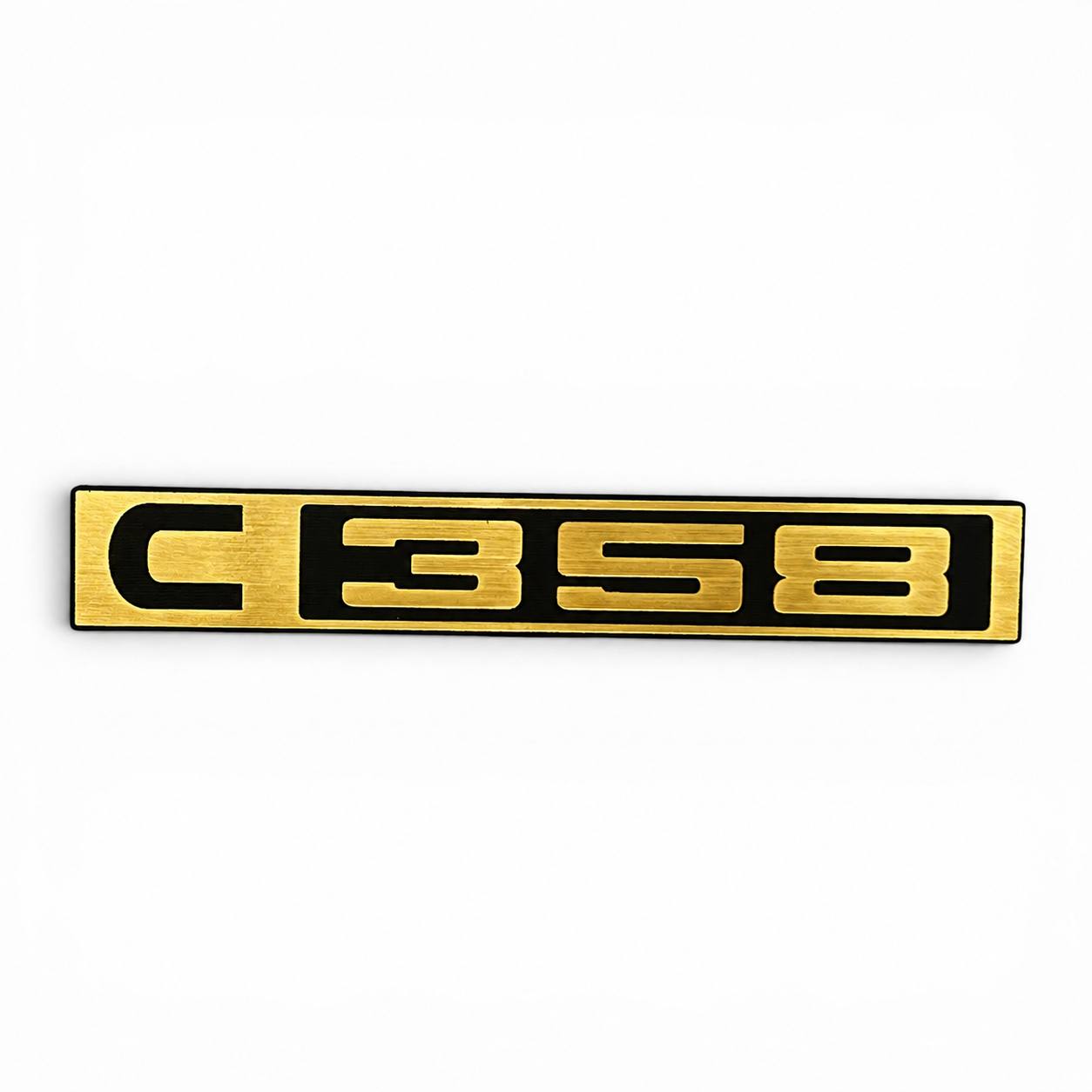 Silver billet C358 front car badge fender emblem for Chevy C10 truck.